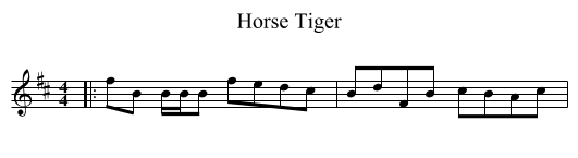 Horse Tiger - staff notation