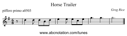 Horse Trailer - staff notation