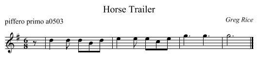Horse Trailer - staff notation
