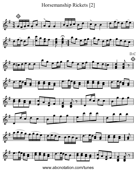 Horsemanship Rickets [2] - staff notation