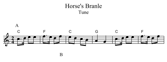 Horse's Branle - staff notation