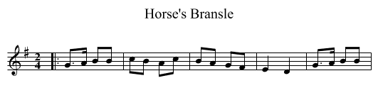 Horse's Bransle - staff notation