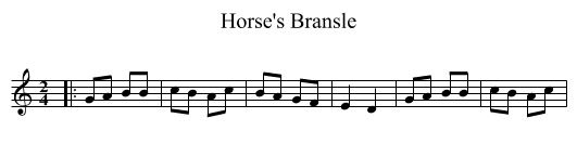 Horse's Bransle - staff notation