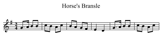 Horse's Bransle - staff notation