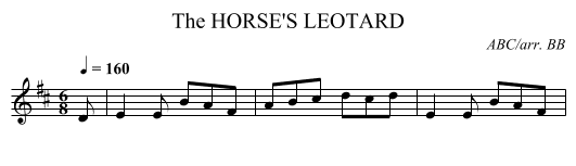 HORSE'S LEOTARD, The - staff notation