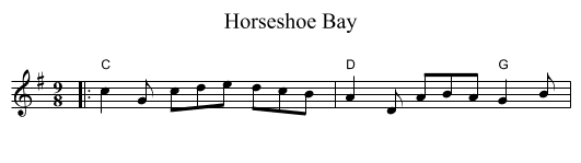Horseshoe Bay - staff notation