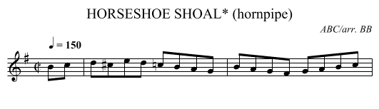 HORSESHOE SHOAL* (hornpipe) - staff notation