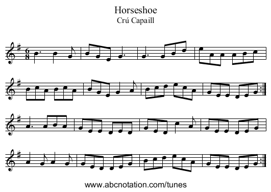 Horseshoe - staff notation