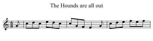 Hounds are all out, The - staff notation