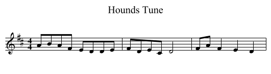 Hounds Tune - staff notation