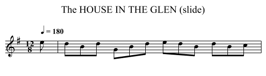 HOUSE IN THE GLEN (slide), The - staff notation