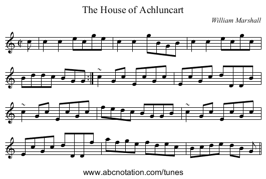 House of Achluncart, The - staff notation