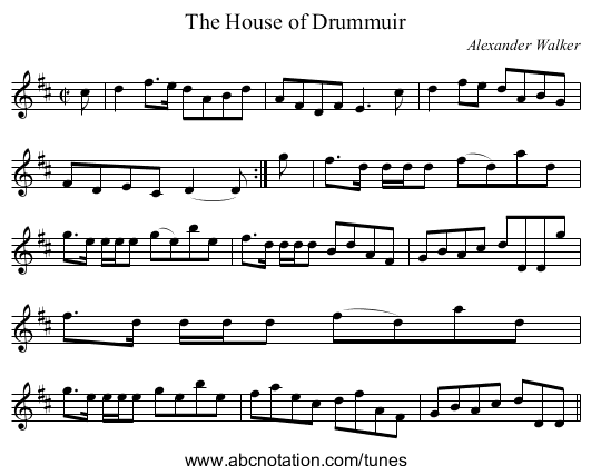 House of Drummuir, The - staff notation