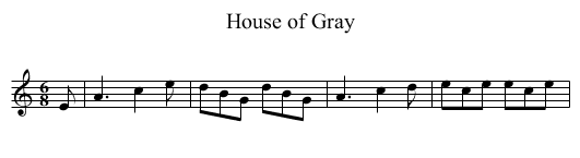 House of Gray - staff notation