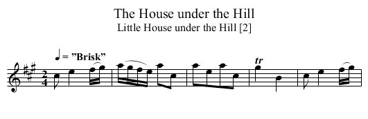 House under the Hill, The - staff notation