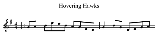Hovering Hawks - staff notation