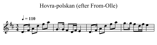 Hovra-polskan (efter From-Olle) - staff notation