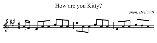 How are you Kitty? - staff notation