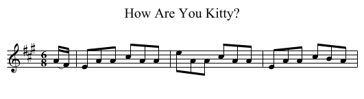How Are You Kitty? - staff notation