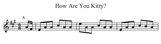 How Are You Kitty? - staff notation