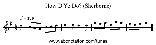 How D'Ye Do? (Sherborne) - staff notation