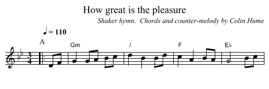 How great is the pleasure - staff notation