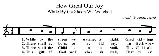 How Great Our Joy - staff notation
