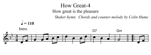 How Great-4 - staff notation