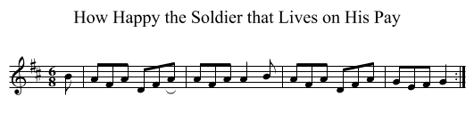 How Happy the Soldier that Lives on His Pay - staff notation