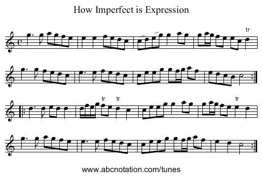 How Imperfect is Expression - staff notation