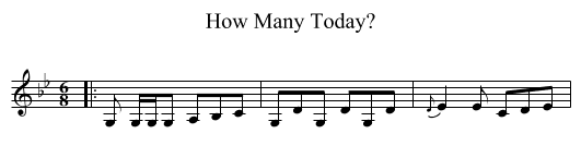 How Many Today? - staff notation