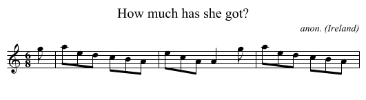 How much has she got? - staff notation