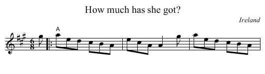 How much has she got? - staff notation