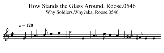How Stands the Glass Around. Roose.0546 - staff notation