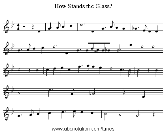 How Stands the Glass? - staff notation