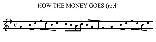 HOW THE MONEY GOES (reel) - staff notation