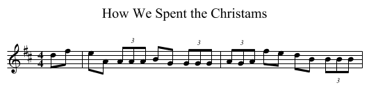 How We Spent the Christams - staff notation