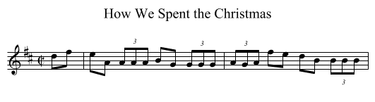 How We Spent the Christmas - staff notation