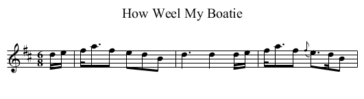 How Weel My Boatie - staff notation