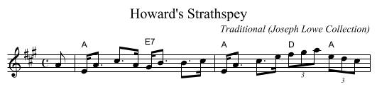 Howard's Strathspey - staff notation