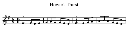 Howie's Thirst - staff notation