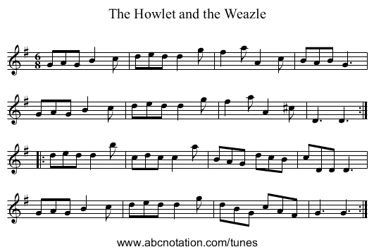 Howlet and the Weazle, The - staff notation
