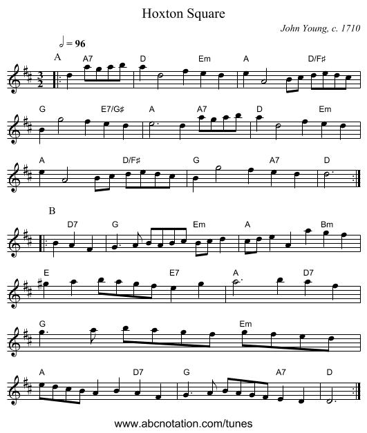 Hoxton Square - staff notation