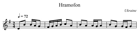 Hramofon - staff notation