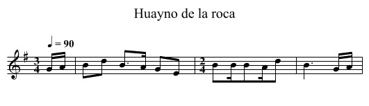 Huayno de la roca - staff notation