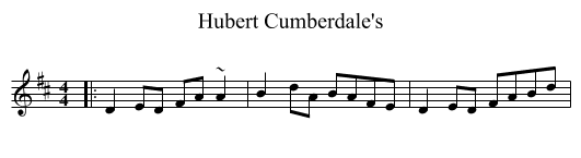 Hubert Cumberdale's - staff notation