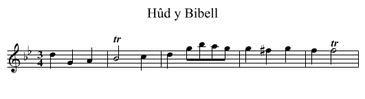 Hûd y Bibell - staff notation