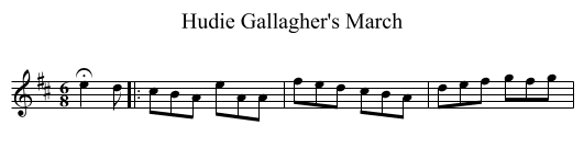 Hudie Gallagher's March - staff notation