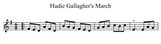 Hudie Gallagher's March - staff notation