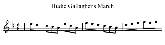 Hudie Gallagher's March - staff notation